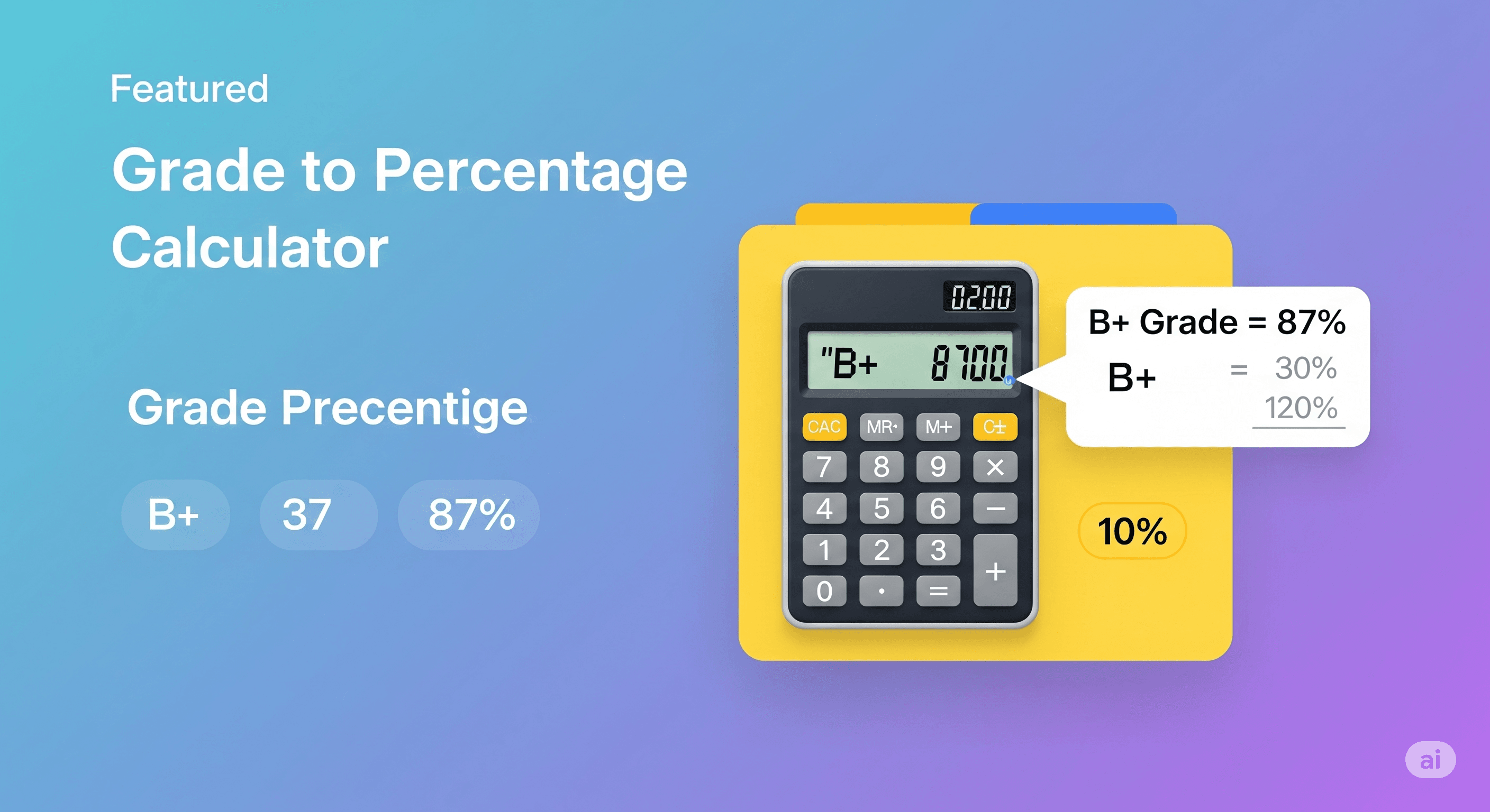 Grade to Percentage Calculator Tool Banner Example