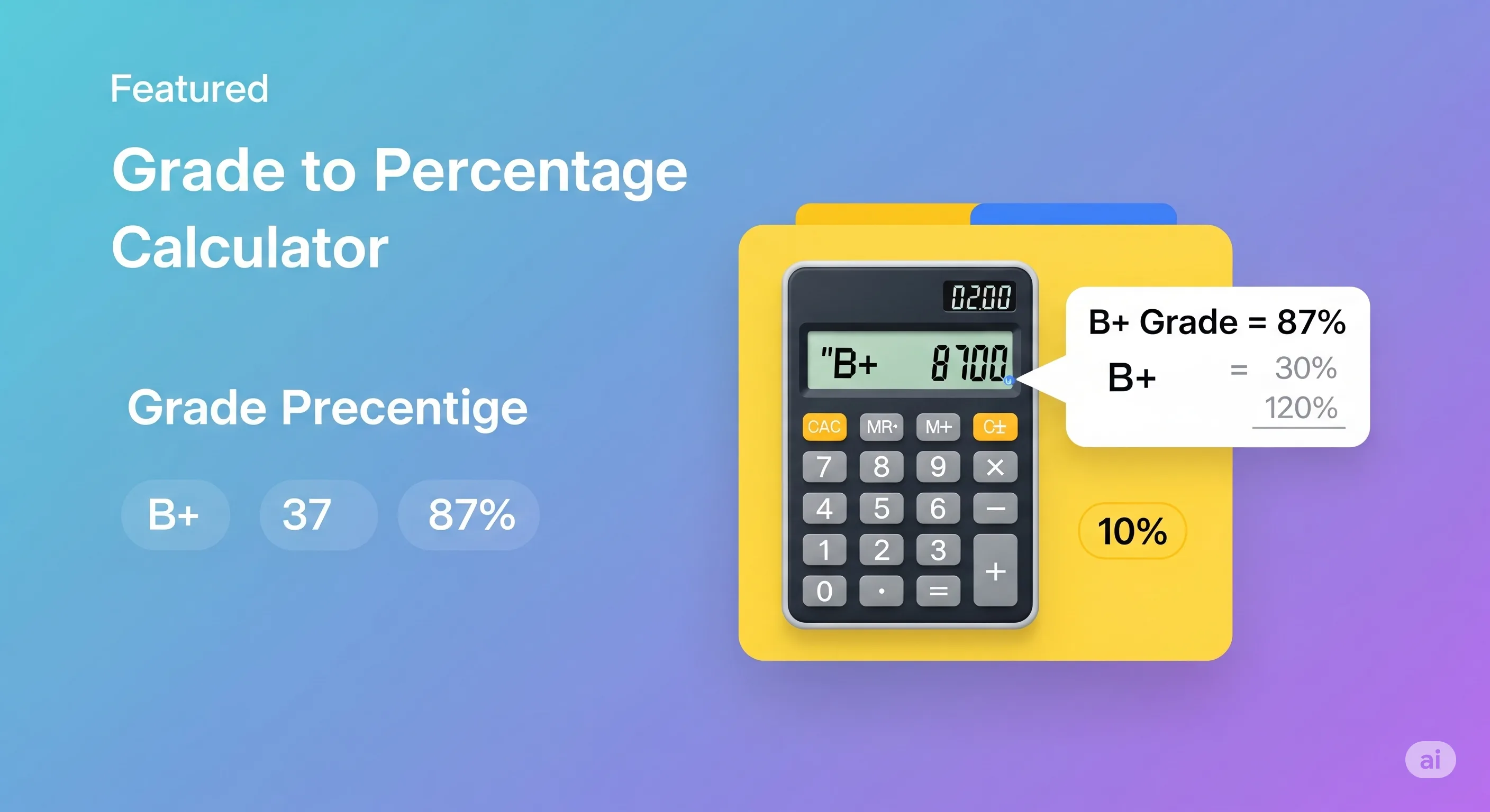 Grade to Percentage Calculator Tool Banner Example